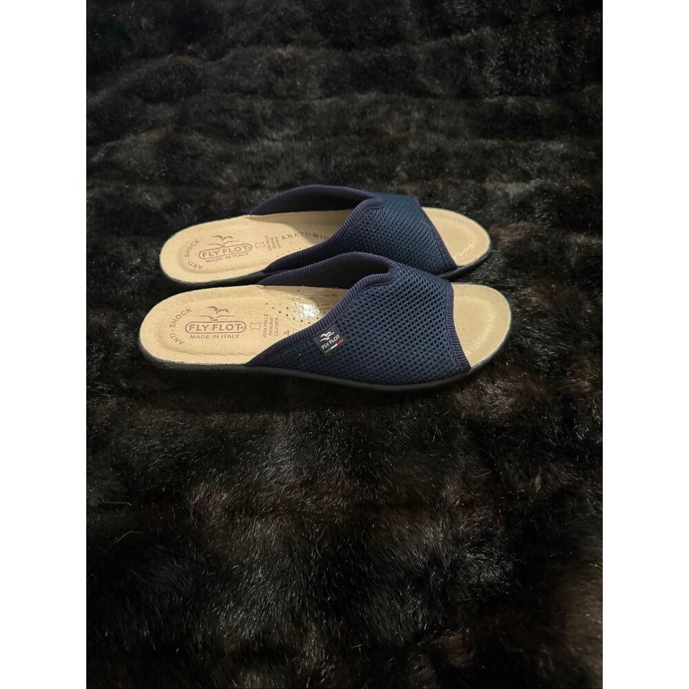 Fly Flot Navy Open-Toe Slide Sandals for Women